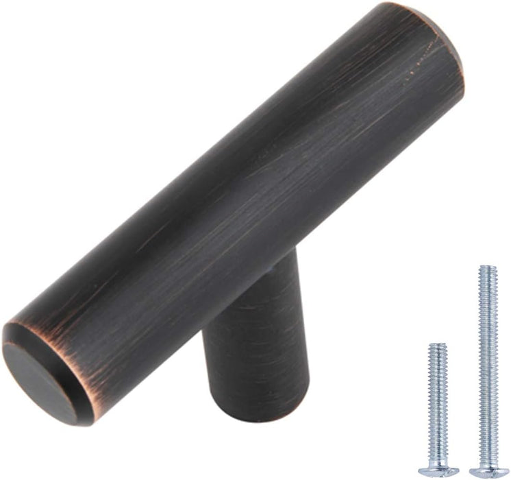 Amazon Basics T-Bar Cabinet Knob, (1/2" Diameter), 2" Length, (3" Hole Center), Oil RubbedBronze, 10-pack