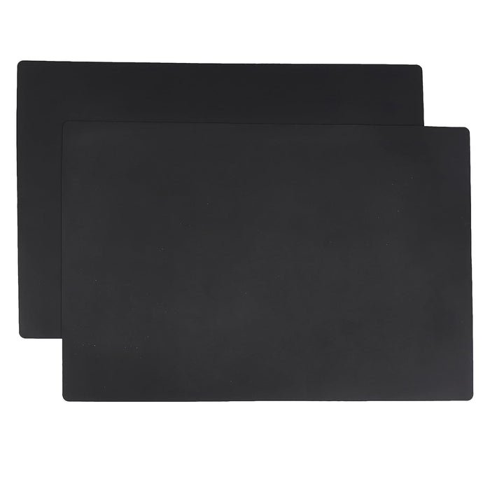 AmazonCommercial Silicone Mats, Countertop Protector, Kitchen Counter Mat, Set of 2, Multipurpose, Rectangular, Black, 63.5 cm x 43.1 cm