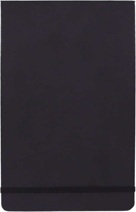 Amazon Basics Hardcover Art Sketchbook, Large Size, 21 x 13 cm, 36 sheets/72 pages, 1-Pack, Black