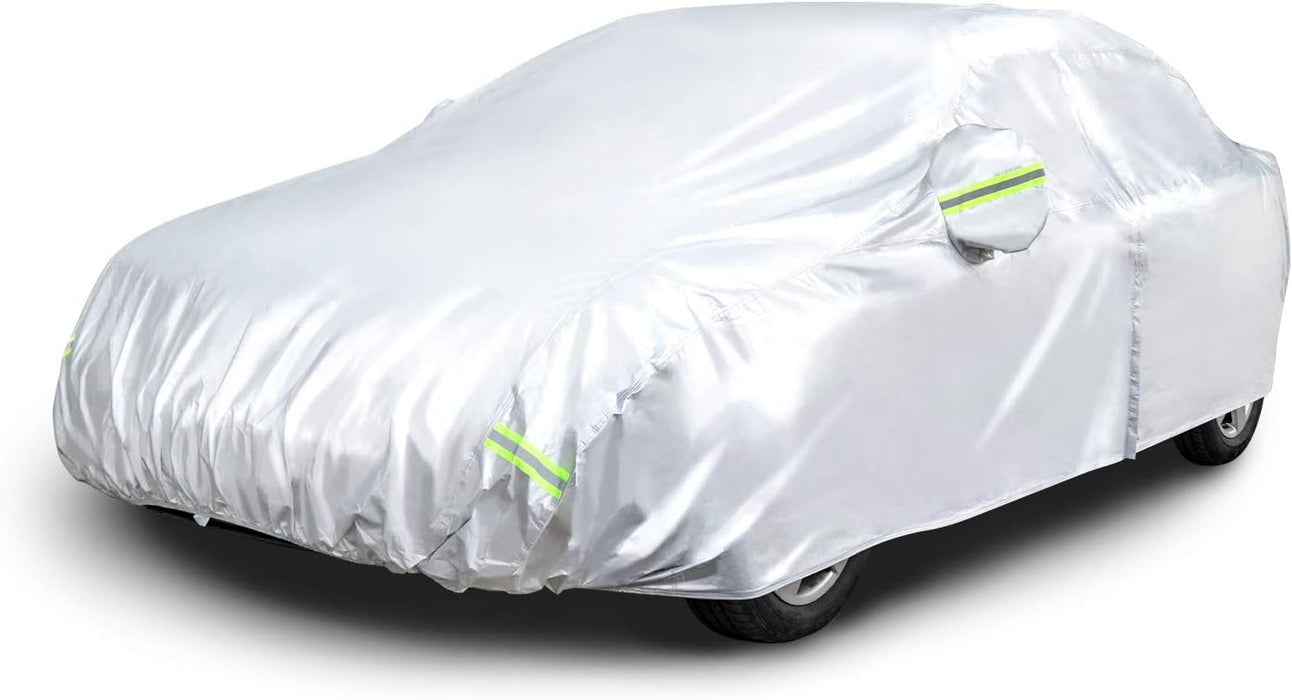 AmazonBasics
Silver
Weatherproof Car
Cover - PEVA with
Cotton, Sedans up
to 225in