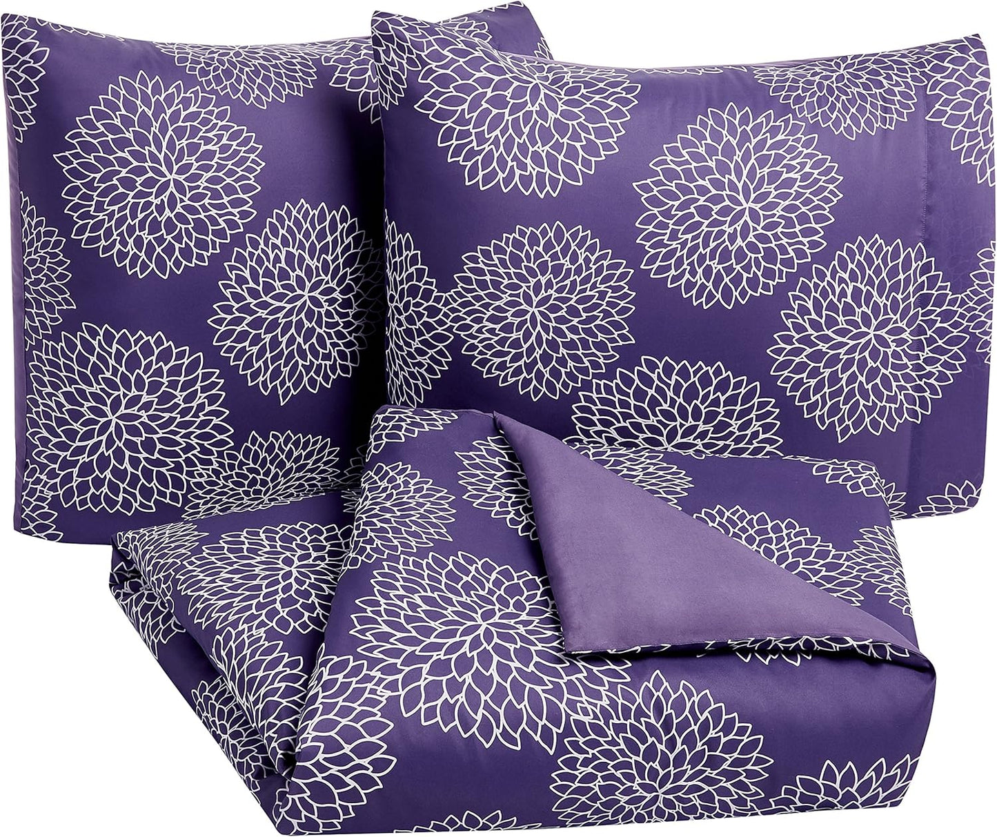 Amazon Basics Microfibre Duvet Cover Set 3 Pieces 200 x 200 cm Lightweight