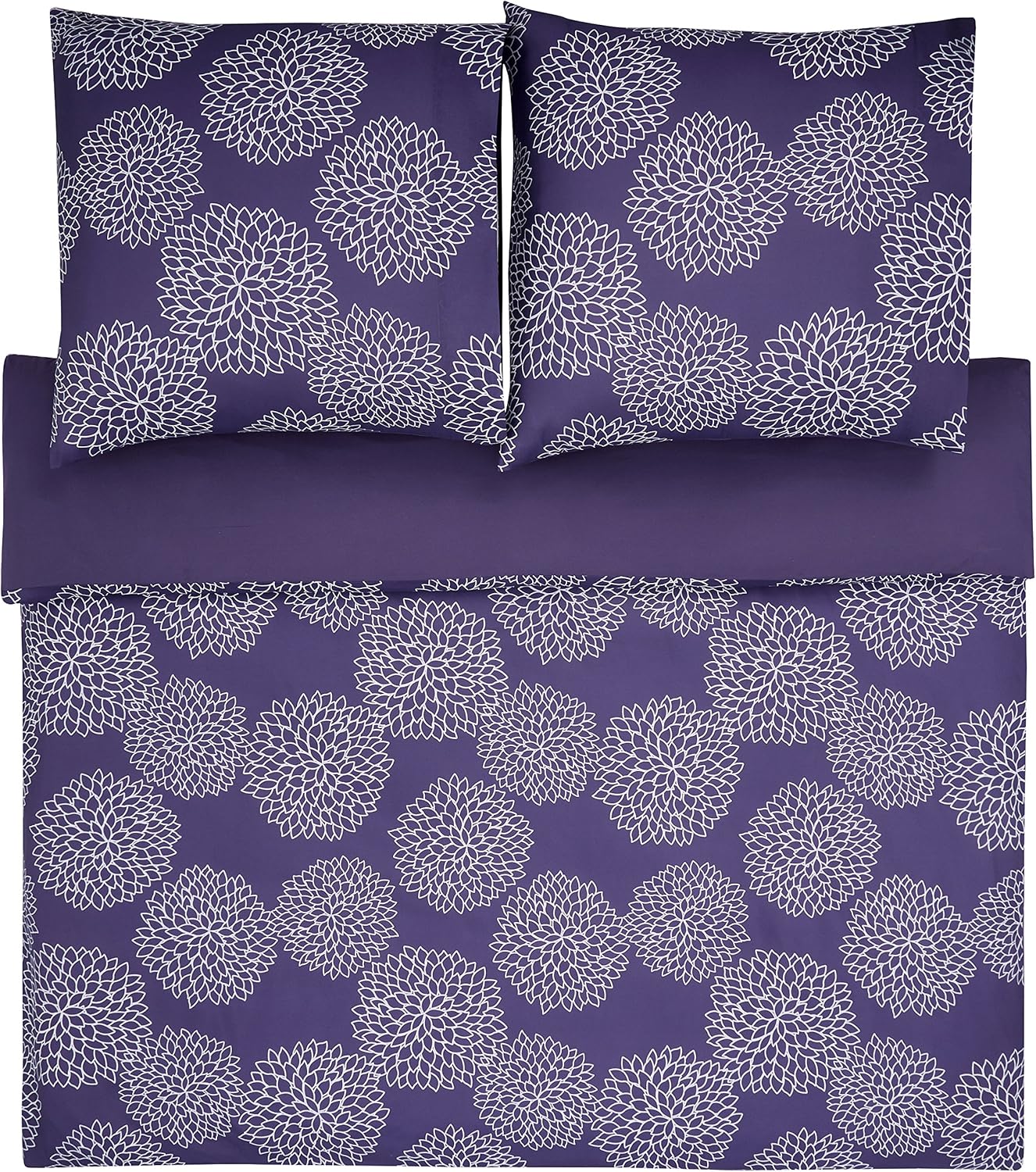 Amazon Basics Microfibre Duvet Cover Set 3 Pieces 200 x 200 cm Lightweight