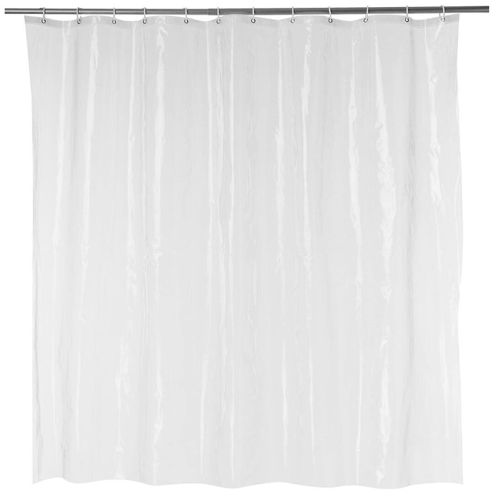 Amazon Basics 8-Gauge PEVA Shower Curtain Liner with Metal Grommets and Plastic Hooks Clear 72" x 78"