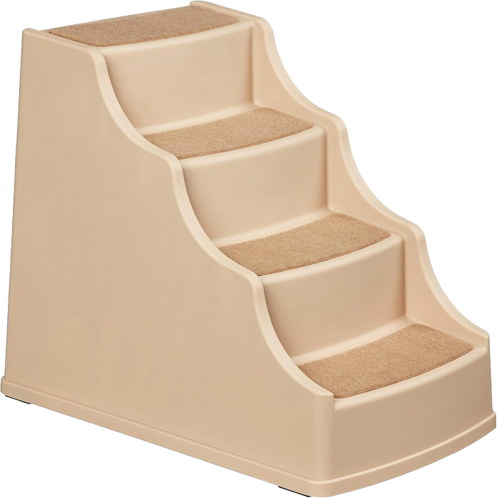 Amazon Basics 4 Step Non Slip Pet Stairs for Dogs and Cats, Tan