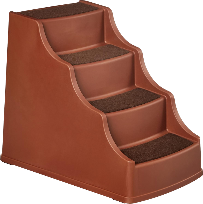 Amazon Basics 4 Step Non Slip Pet Stairs for Dogs and Cats, Cocoa