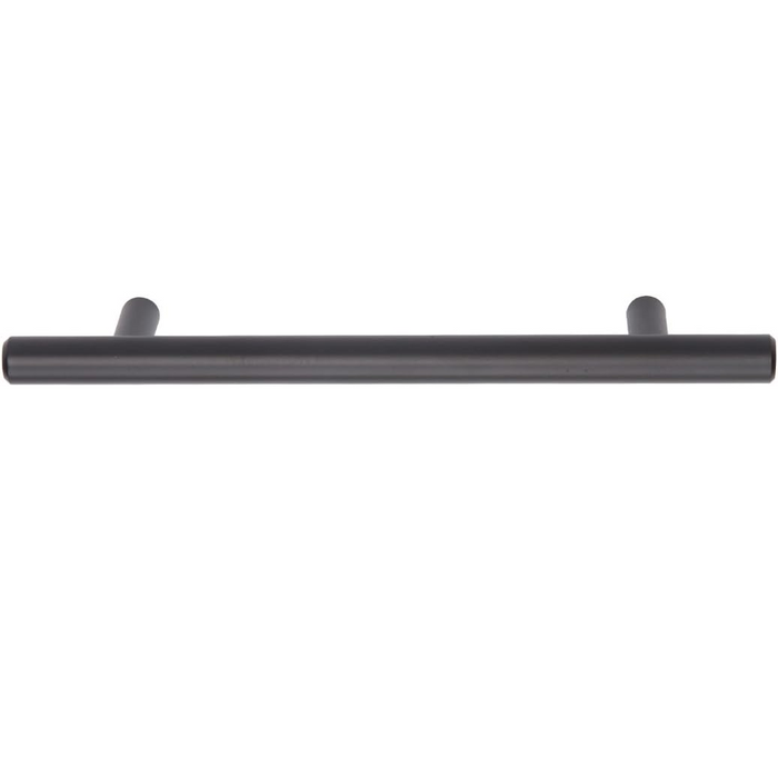 Amazon Basics Euro Bar Cabinet Handle (1/2" Diameter), 7.38" Length (5" Hole Center), Flat Black, 10-Pack