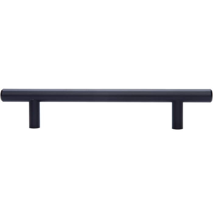 Amazon Basics Euro Bar Cabinet Handle (1/2" Diameter), 7.38" Length (5" Hole Center), Flat Black, 10-Pack