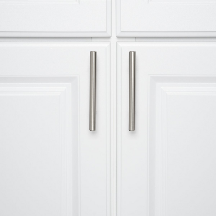 Amazon Basics Euro Bar Cabinet Handle (1/2" Diameter), 5.88" Length (3.5" Hole Center), Satin Nickel, 10-Pack