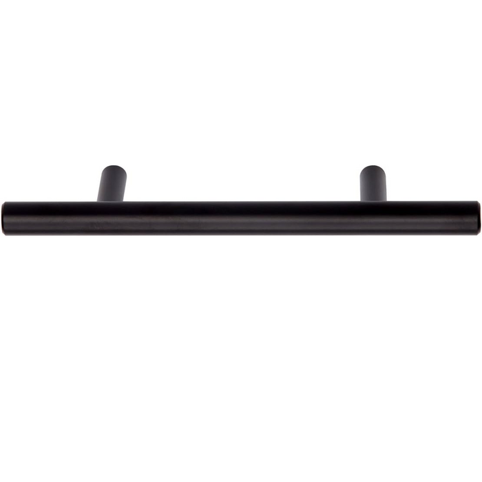 Amazon Basics Euro Bar Cabinet Handle (3/8" Diameter), 5.38" Length (3" Hole Center), Flat Black, 10-Pack