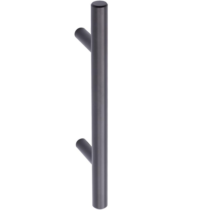 Amazon Basics Euro Bar Cabinet Handle (3/8" Diameter), 5.38" Length (3" Hole Center), Flat Black, 10-Pack