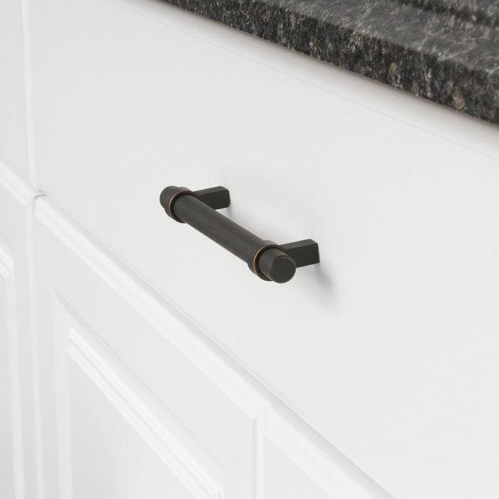 Amazon Basics Straight Bar Cabinet Handle, 6.63" Length (5" Hole Center), Oil Rubbed Bronze, 10-Pack