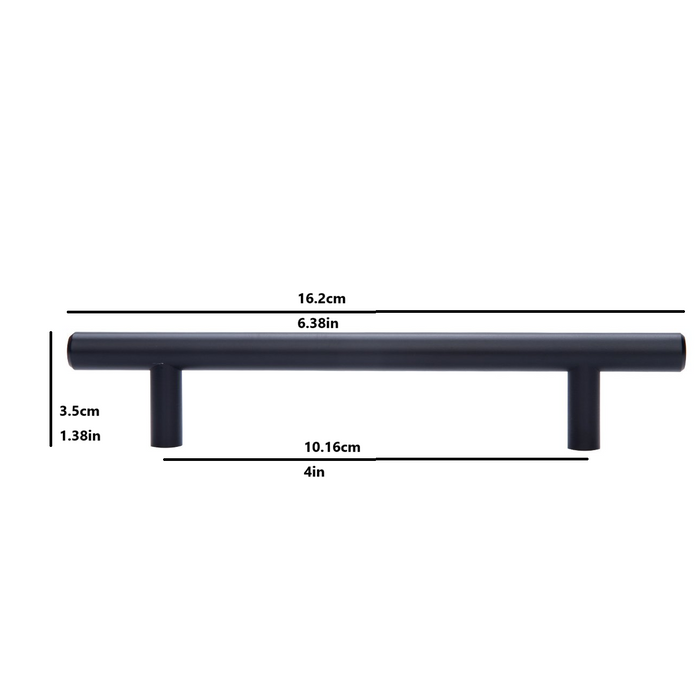 Amazon Basics Euro Bar (1/2" Diameter), 10 Pack, 6.38" Length (4" Hole Center), Flat Black