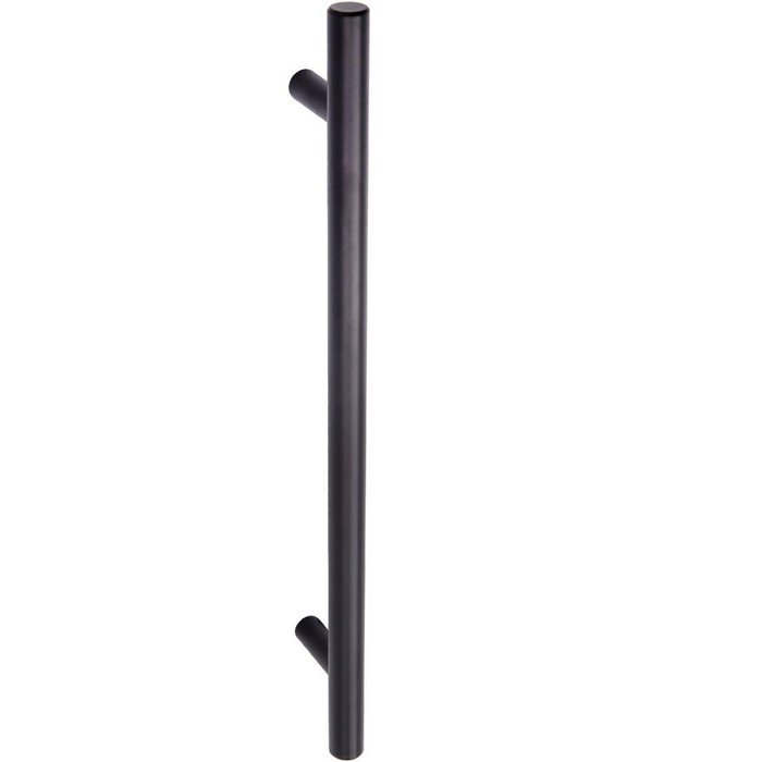 Amazon Basics Euro Bar Cabinet Handle (1/2" Diameter), 10" Length (7.5" Hole Center), Flat Black, 10-Pack
