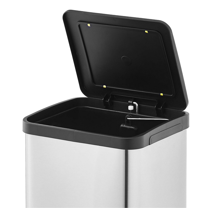 Amazon Basics Rectangular Plastic Dustbin Set of 3 - Yellow, Blue, Green, 3 x 15 L