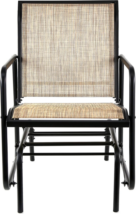 Amazon Basics Outdoor Patio Textilene Glider Chair, Brown, 29.12"D x 22.44"W x 34.65"H