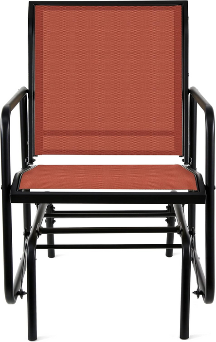 Amazon Basics Outdoor Patio Textilene Glider Chair, Orange, 29.13" D x 22.44" W x 34.65" H