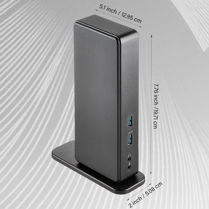 Amazon Basics USB 3.0 Universal Laptop Dual Monitor Docking Station, Black