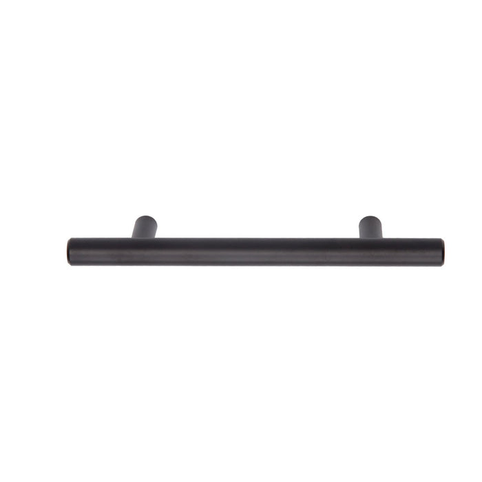 Amazon Basics Euro Bar Cabinet Handle (1/2" Diameter), 6.13" Length (3.75" Hole Center), Flat Black, 10-Pack