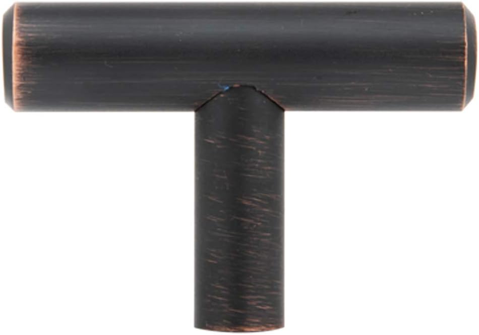 Amazon Basics T-Bar Cabinet Knob, (1/2" Diameter), 2" Length, (3" Hole Center), Oil RubbedBronze, 10-pack