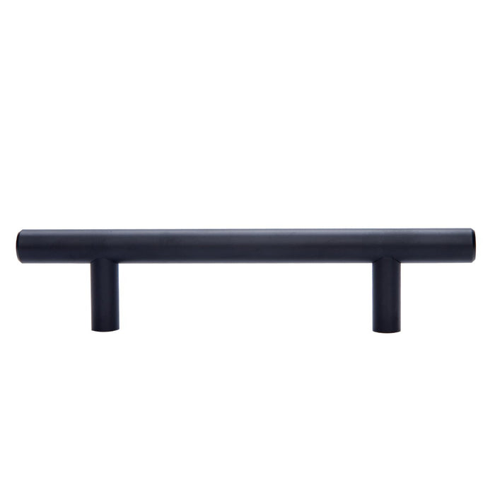 Amazon Basics Euro Bar Cabinet Handle (1/2" Diameter), 6.13" Length (3.75" Hole Center), Flat Black, 10-Pack