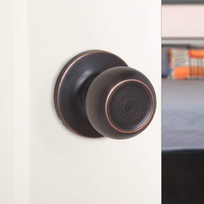 Amazon Basics Passage Door Knob, Coastal, Oil Rubbed Bronze