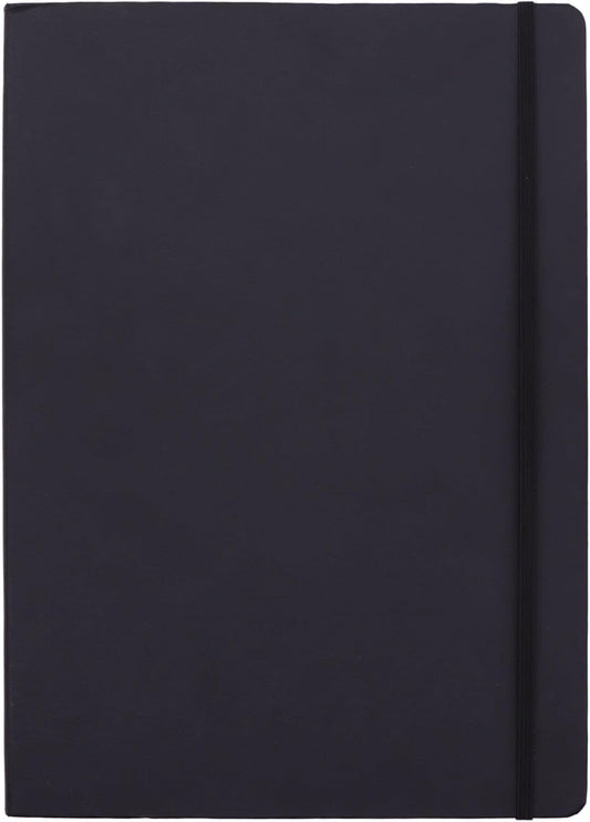 Amazon Basics Hardcover Art Sketchbook, Extra Large Size, 30 x 22 cm, 48 Sheets, 1 Pack, Black