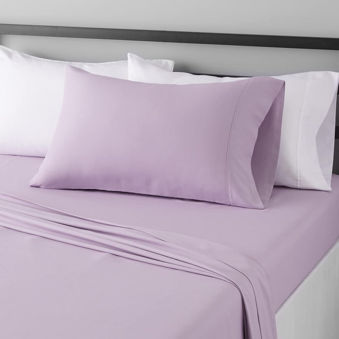 AmazonBasics Microfiber Sheet Set, Twin X-Large, Frosted Lavender