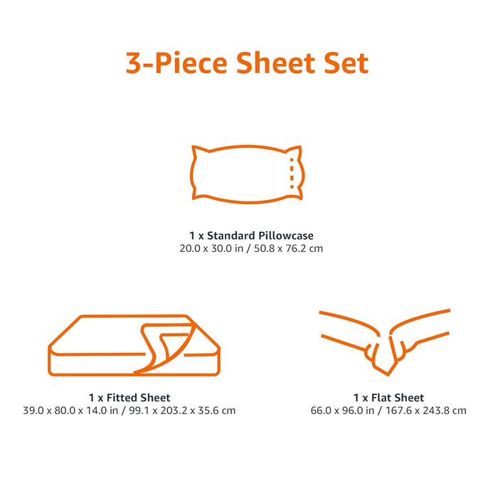 AmazonBasics Microfiber Sheet Set, Twin X-Large, Frosted Lavender