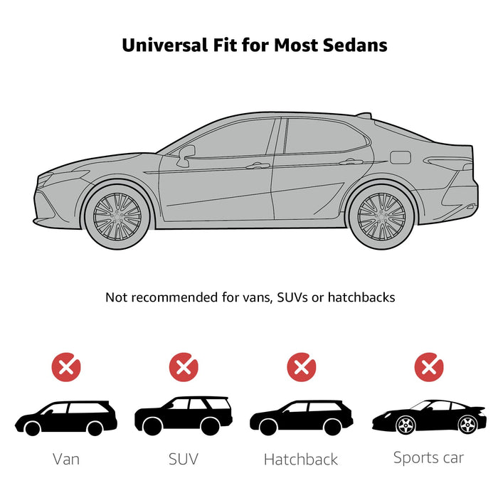 AmazonBasics
Silver
Weatherproof Car
Cover - PEVA with
Cotton, Sedans up
to 170in