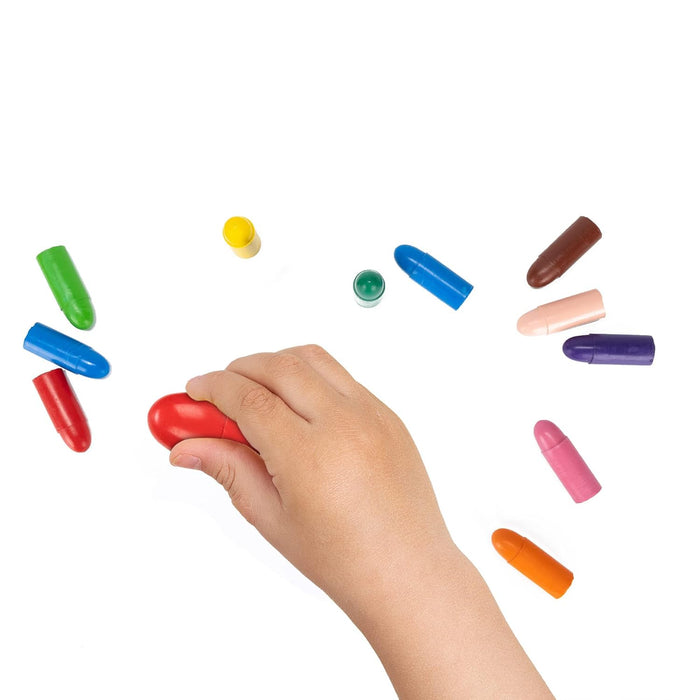 Amazon Basics Jumbo Crayons for Toddlers, 12 Count, Multicolor