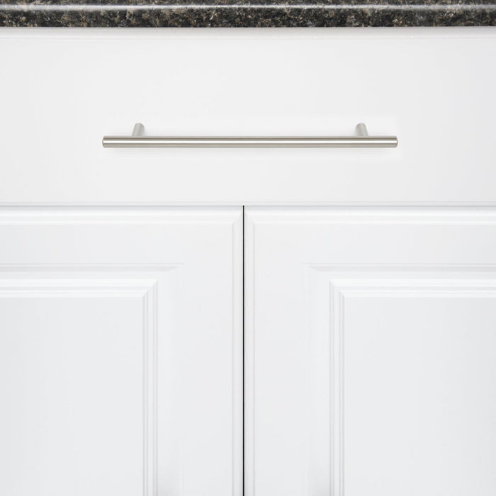 Amazon Basics Euro Bar Cabinet Handle (1/2" Diameter), 11.19" Length (8.82" Hole Center), Satin Nickel, 10-Pack