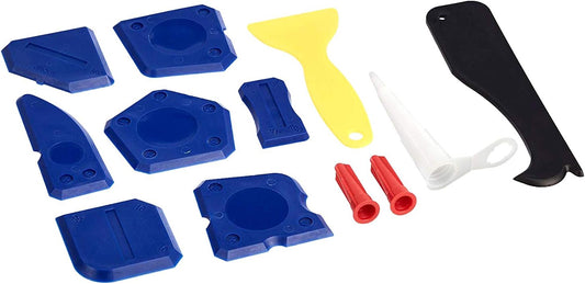 Amazon Basics Caulking Tool Kit with Silicone Sealant Finishing Tools, 12-Pieces, Multicolor
