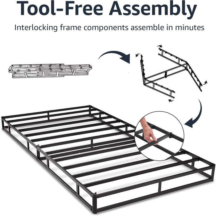 Amazon Basics Smart Box Spring Bed Base, 7-Inch Mattress Foundation - Twin Size, Tool-Free Easy Assembly