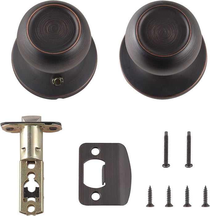 Amazon Basics Passage Door Knob, Coastal, Oil Rubbed Bronze