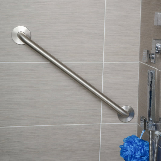 Amazon Basics Bathroom Handicap Safety Grab Bar 12 Inch Length 1.25 Inch Diameter
