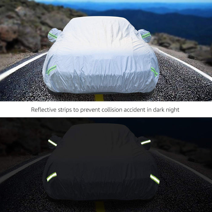 AmazonBasics
Silver
Weatherproof Car
Cover - PEVA with
Cotton, Sedans up
to 180in