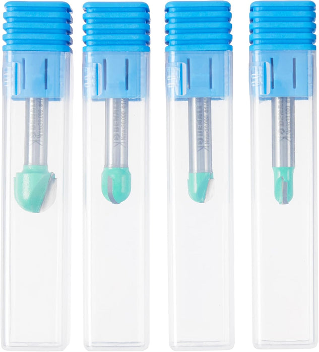 Marca Amazon Denali - Juego de 4 brocas para enrutador de n¨²cleo de nariz redonda de 1/4 pulgadas