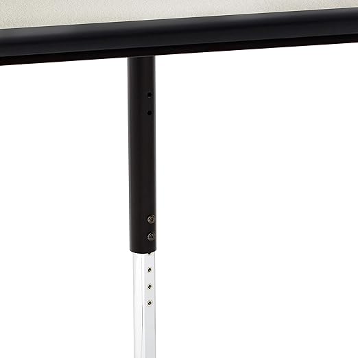 Amazon Basics 24 x 48 Inch Rectangular School Activity Kids Table, Ball Glide Legs, Adjustable Height 19-30 Inch, Grey Top/Black Edge