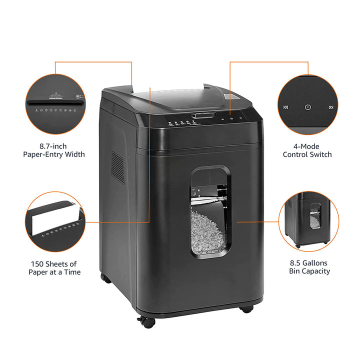 AmazonBasics 150-Sheet Autofeed Micro-Cut Paper Shredder