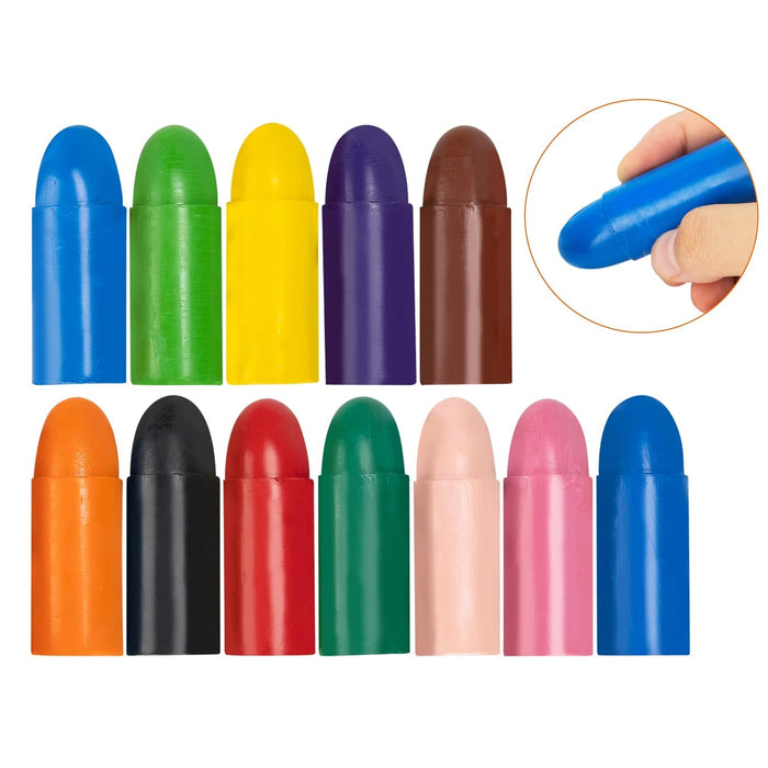Amazon Basics Jumbo Crayons for Toddlers, 12 Count, Multicolor