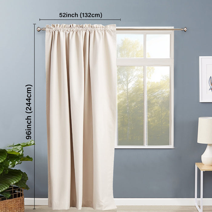 Amazon Basics heat-insulating blackout curtain, 1 piece, 135 x 244cm (WxL), beige