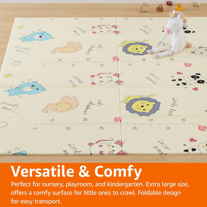 Amazon Basics Foldable Baby Crawling Play Mat, Reversible, Waterproof - 71" x 63" x 0.6"