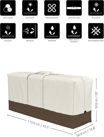 Amazon Basics Patio Seat Cushion/Cover Storage Bag, Beige & Tan