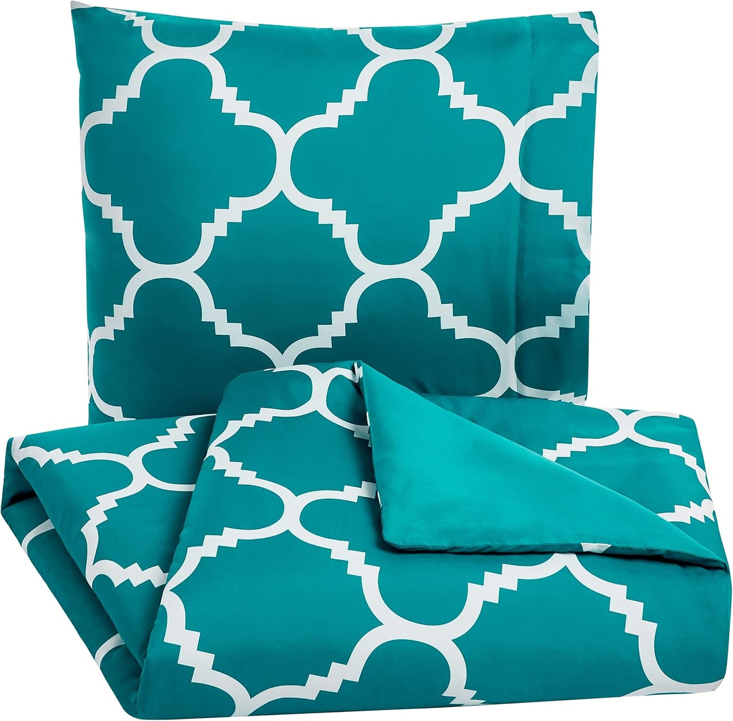 Amazon Basics Microfibre Duvet Cover Set 3 Pieces 200 x 200 cm Lightweight