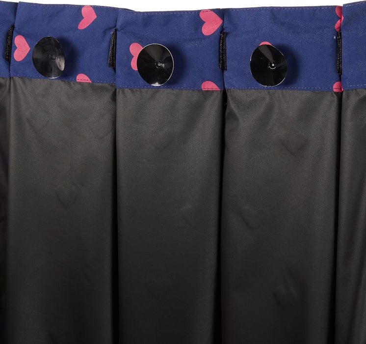 AmazonBasics Portable Kids Travel Window Blackout Curtain Shades with Suction Cups - Pink Hearts