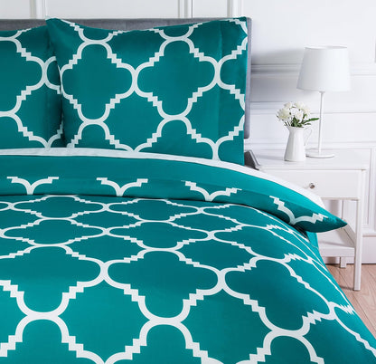 Amazon Basics Microfibre Duvet Cover Set 3 Pieces 200 x 200 cm Lightweight