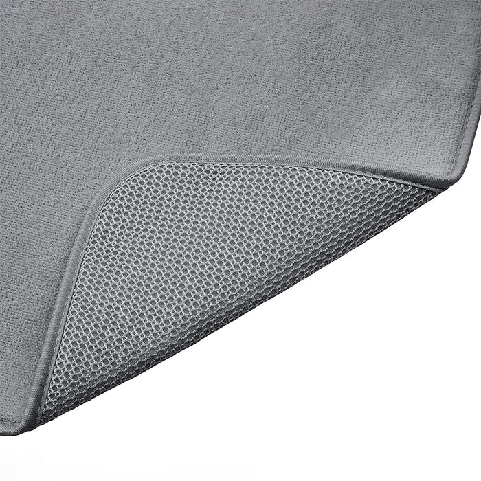 Amazon Basics Rectangular Drying Mat, 2-Pack, 41x46cm / 16x18", Charcoal, Solid
