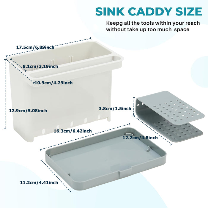 Amazon Basics Kitchen Sink Organizer/Sponge Holder, Standard, White