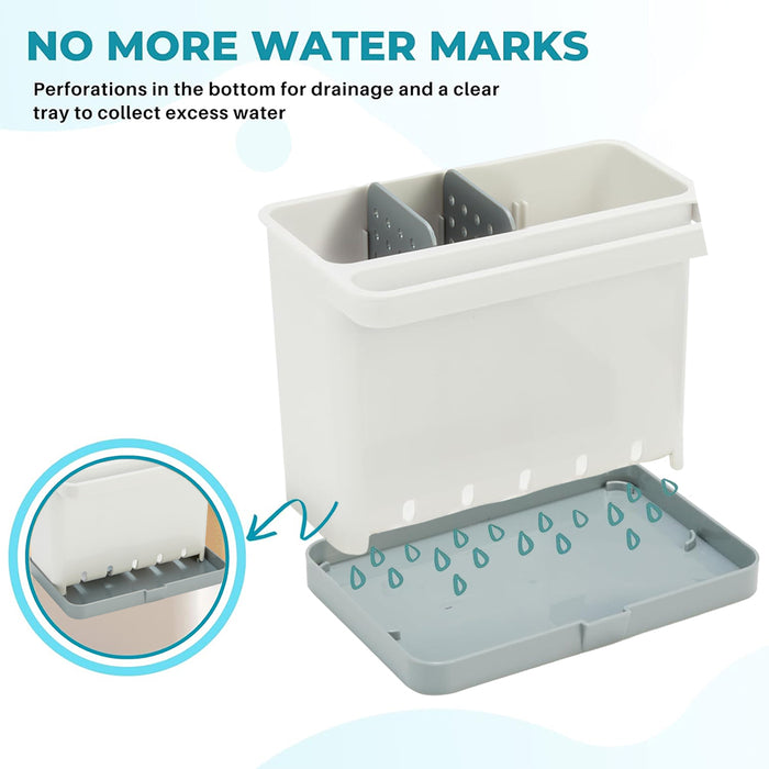Amazon Basics Kitchen Sink Organizer/Sponge Holder, Standard, White
