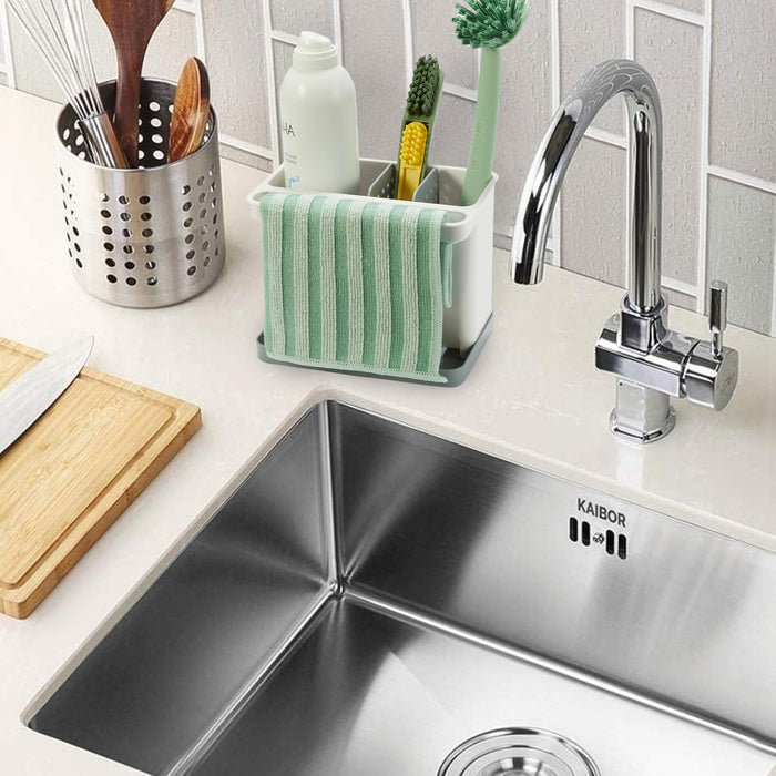 Amazon Basics Kitchen Sink Organizer/Sponge Holder, Standard, White